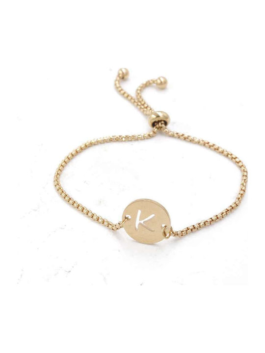 Goldsmith Stainless Steel Βραχιόλι Δίσκος Μονόγραμμα Ροζ