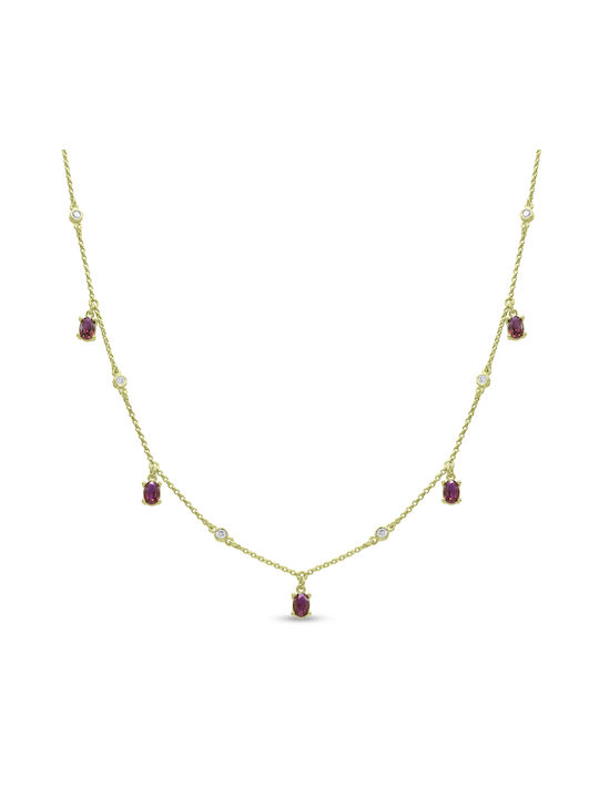 Gold-Plated Silver 925 Zircon Necklace Acr1061