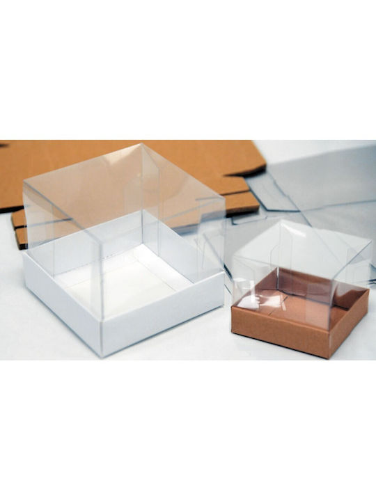 Cardboard Box with Cellophane High Lid Medium 9cm X 9cm X 7cm Pack of 12