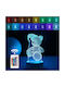 Led Decorative Lamp Flippy 3d Bear Hat Remote Control Two Power Modes Usb Batteries 20 Cm Height Made Acrylic Material Multicolor Light White