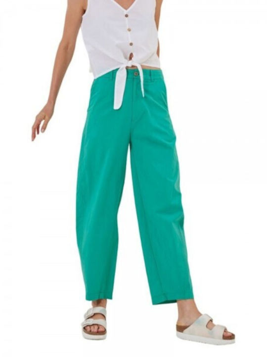 Namaste Damen Stoff Hose Green