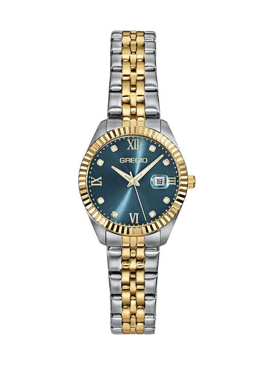 Gregio Mallory Petit Γυναικείο Ρολόι 28mm Μπαταρίας με Χρυσό Μεταλλικό Μπρασελέ