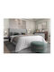 Forza Bed King Size Wooden Boras Oak Ashy with Slats for Mattress 193x203cm
