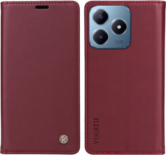 Realme Folio Series Book Synthetic Leather / Silicone / Plastic Red (Realme C63)