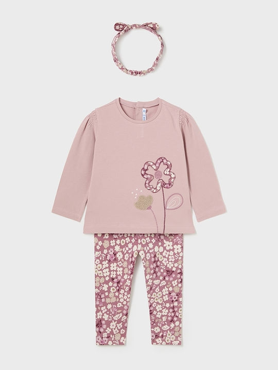 Mayoral Kids Set with Leggings Winter 2pcs Rose Petal