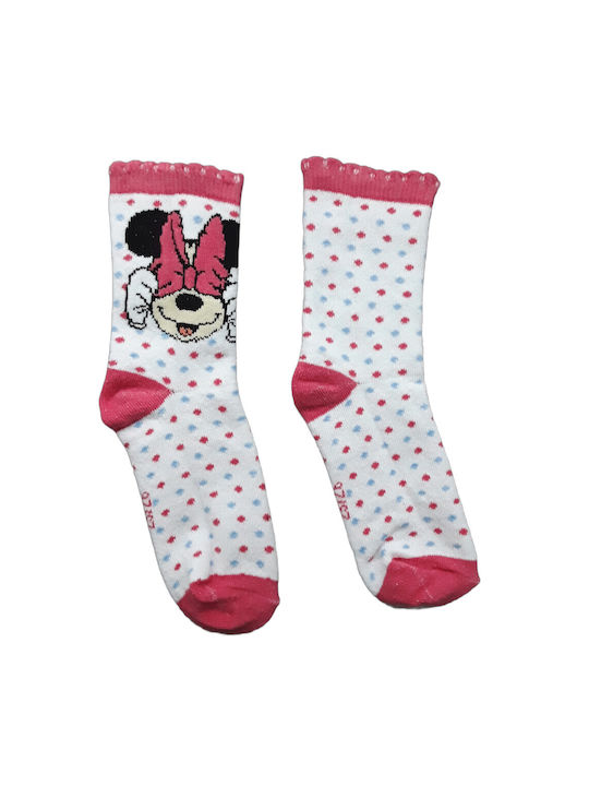 Disney Kids' Socks White, Pink