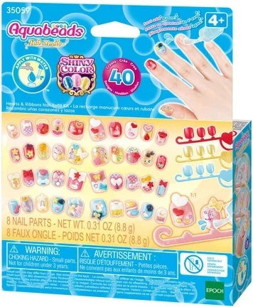 Epoch Toys Aquabeads Hearts & Ribbons Nail Refill Kit Παιδικό Mανό