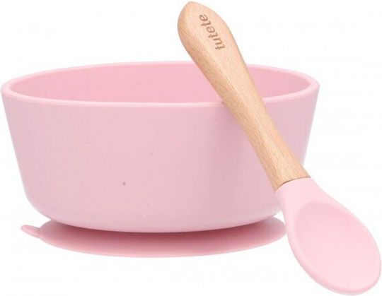 Tutete Kinder-Essgeschirr-Set aus Silikon Rosa