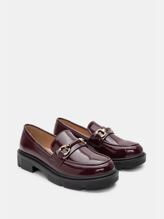 Luigi Women's Loafers in Burgundy Color