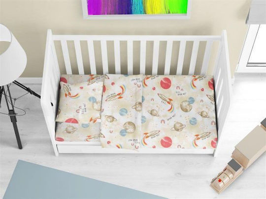 Dimcol Baby Duvet Cover Spaceship 186 Beige 120x160cm