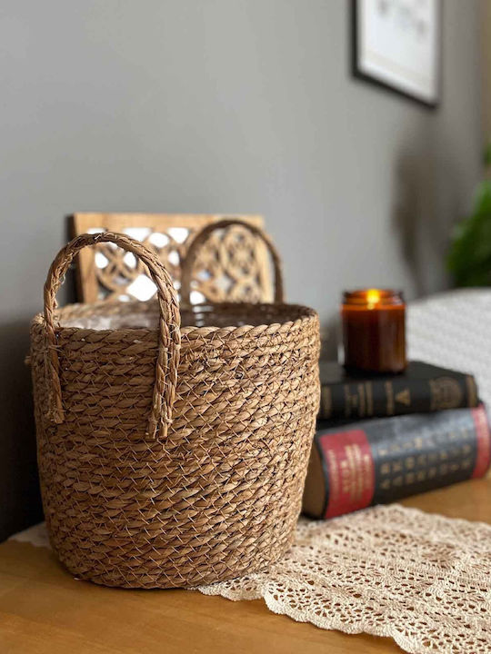 Decorative Basket Rattan with Handles 25x20cm