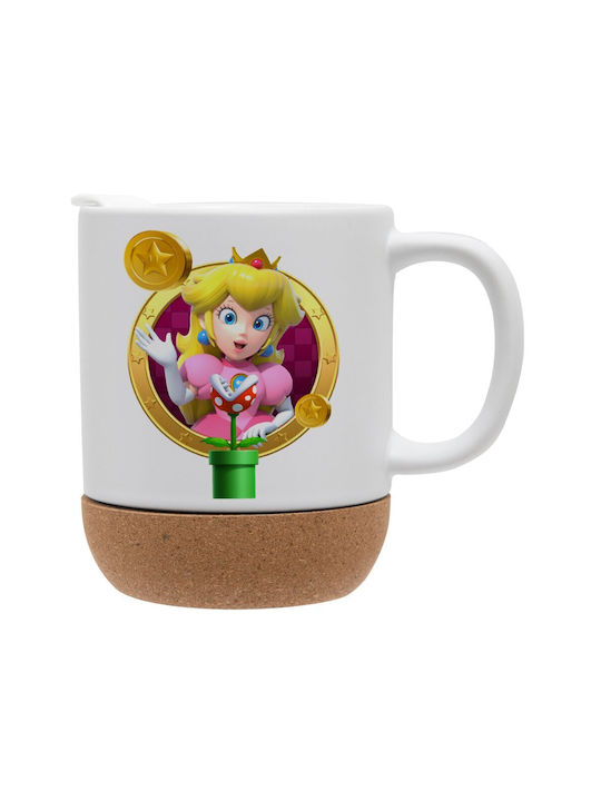 Koupakoupa Princess Peach Toadstool Becher Keramik mit Deckel Orange 330ml