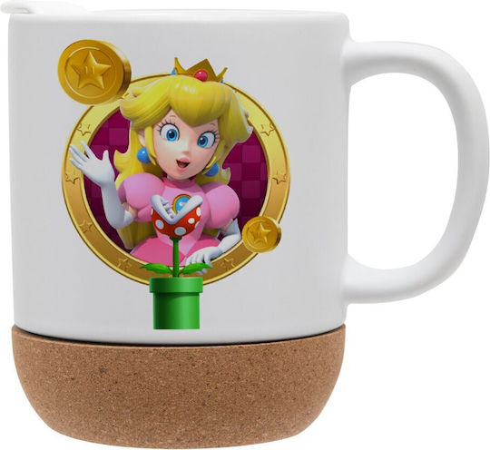 Koupakoupa Princess Peach Toadstool Mug Ceramic with Lid Orange 330ml