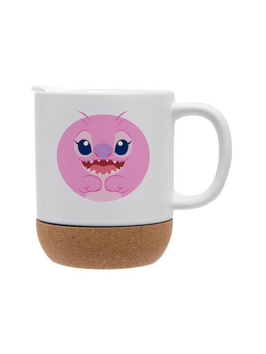 Koupakoupa Angel Cană Ceramică cu Capac Roz 330ml