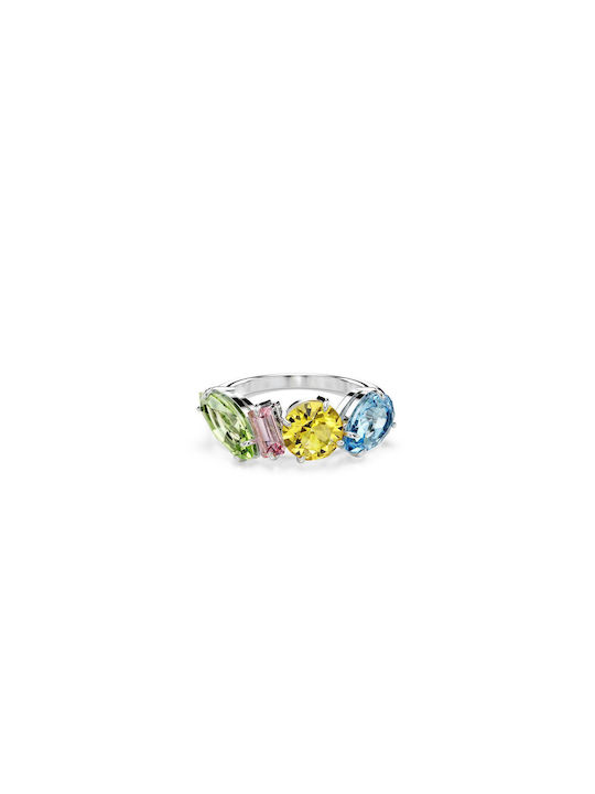 Swarovski Women's White Gold Spinner Ring with Stone