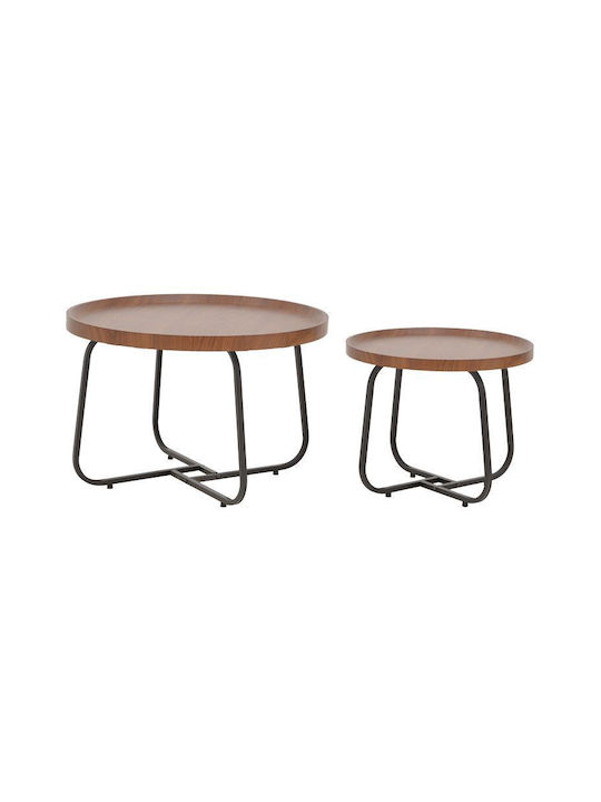 Round Side Table Crismory Wooden Coffee L70xW70xH46.5cm