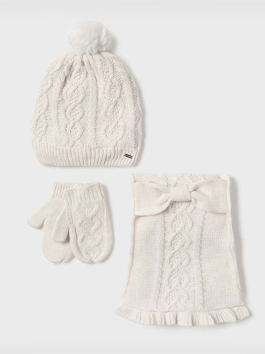 Mayoral Kids Beanie Set with Scarf & Gloves Kni...