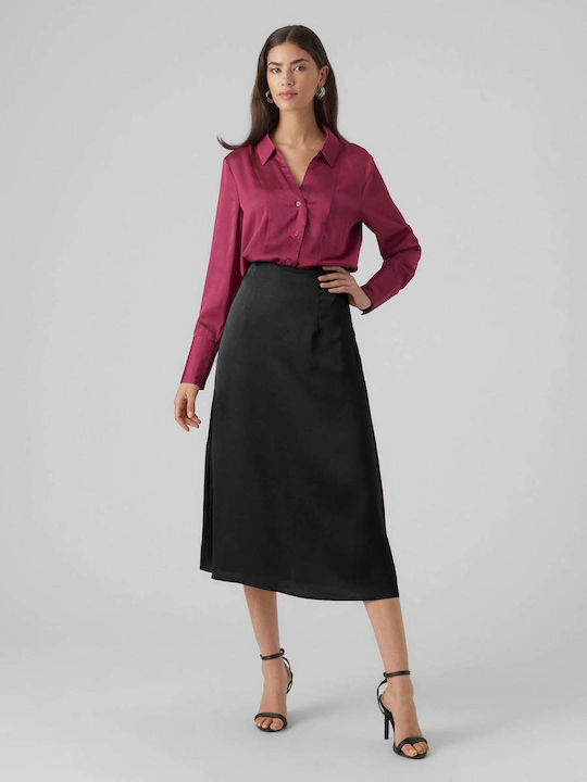 Vero Moda Satin Skirt Black