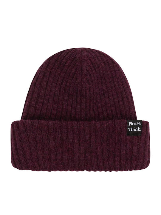 Beanie Beanie Knitted in Burgundy color
