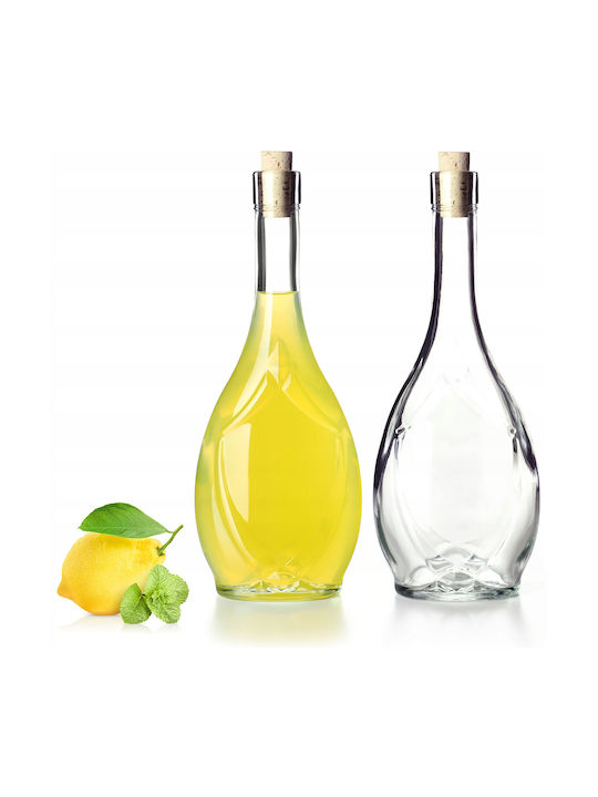 Kadax Set 2 Pieces General Use Glass Jars with Cork Transparent 500ml 2 Pieces