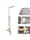 Brushed Gold Shower Combo Set 8 Inch Rainfall Head Wall Mounted Mixer Tap 8 Inch