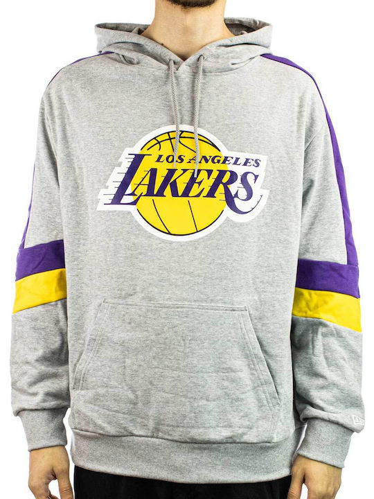 New Era Los Angeles Lakers Φούτερ με Κουκούλα Γκρι