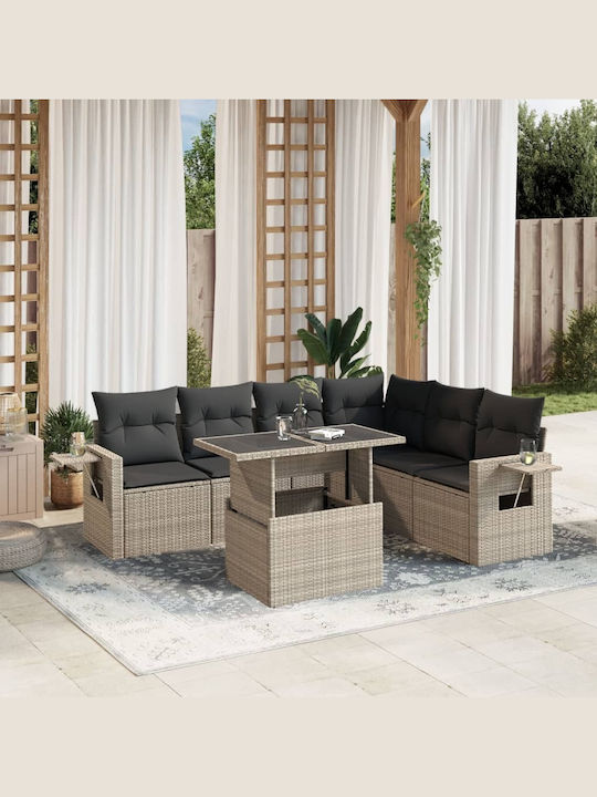 Set Camera De Zi Pentru Exterior 7 Piese Gri Cu...