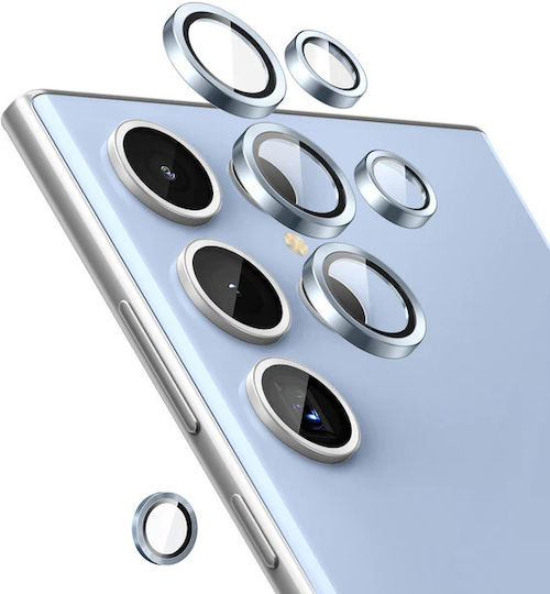 Протектор за камера Закалено стъкло Light Blue за Galaxy S23 Ultra