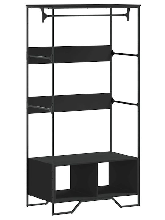 vidaXL Floor Garment Rack made of Wood Black 90x50x180cm