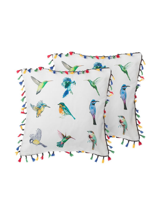 Set 2 Colorful Mallow Cushions 45 X 45 Cm