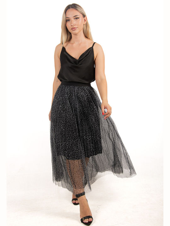 Ellen Skirt with Tulle Leopard grey