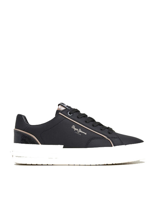 Pepe Jeans Allen Flatforms Sneakers Μαύρα