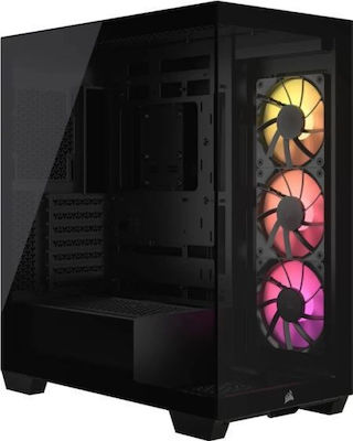 Corsair ICUE LINK 3500X Gaming Midi Tower Κουτί Υπολογιστή με Πλαϊνό Παράθυρο και RGB Φωτισμό Μαύρο