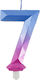 Geburtstagskerze Nummer 7 Mehrfarbig 9cm 36846 ...