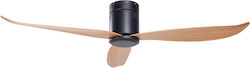 Beliani Malad 114cm Black Light Wood Beliani Malad 114cm Black Light Wood