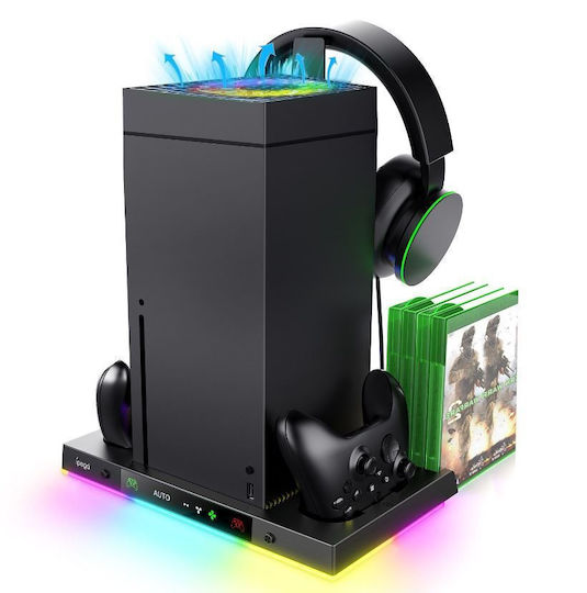 iPega Xbx024s Controller-Ladestation 2 Controller Xbox Series X/S mit LED-Beleuchtung Schwarz