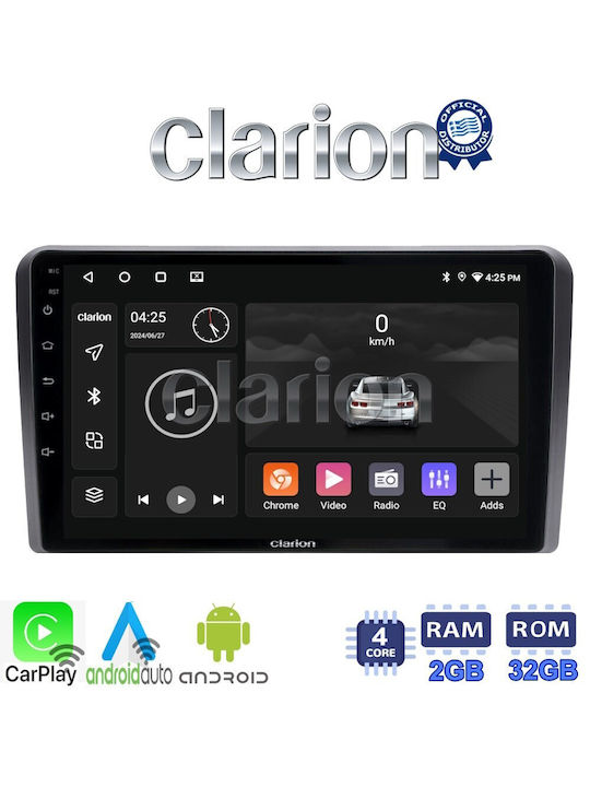 Clarion Auto-Audiosystem für Audi A3 2003-2012 (Bluetooth/USB/WiFi/GPS/Apple-Carplay/Android-Auto) mit Touchscreen 9"