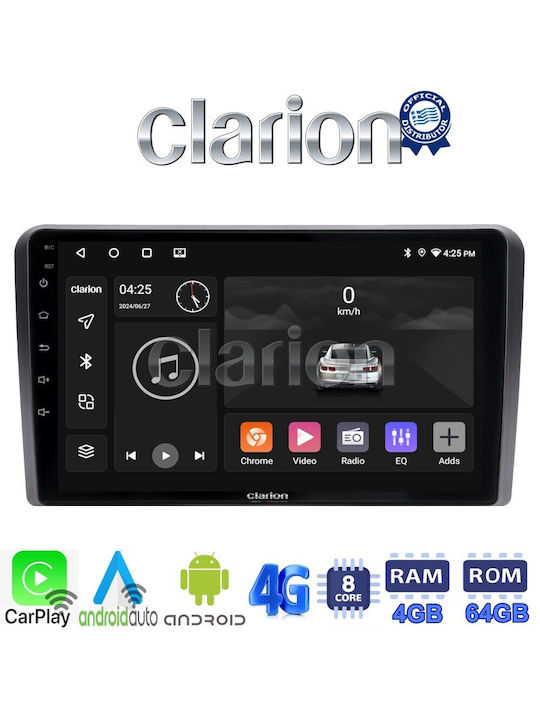 Clarion Auto-Audiosystem für Seat Exeo Audi A4 2001>2008 (Bluetooth/USB/WiFi/GPS/Apple-Carplay/Android-Auto) mit Touchscreen 9"
