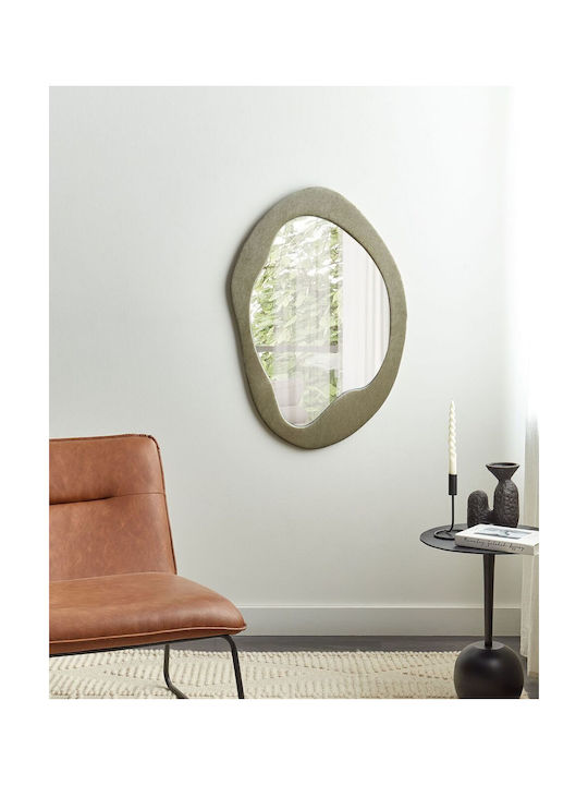 Velvet Wall Mirror 90 Cm Olive Lenax