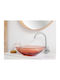 Beliani Aufgesetztes Waschbecken Porzellan 54x36cm Red