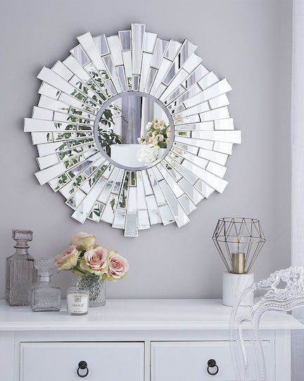 70 cm Silber Wandspiegel Vire