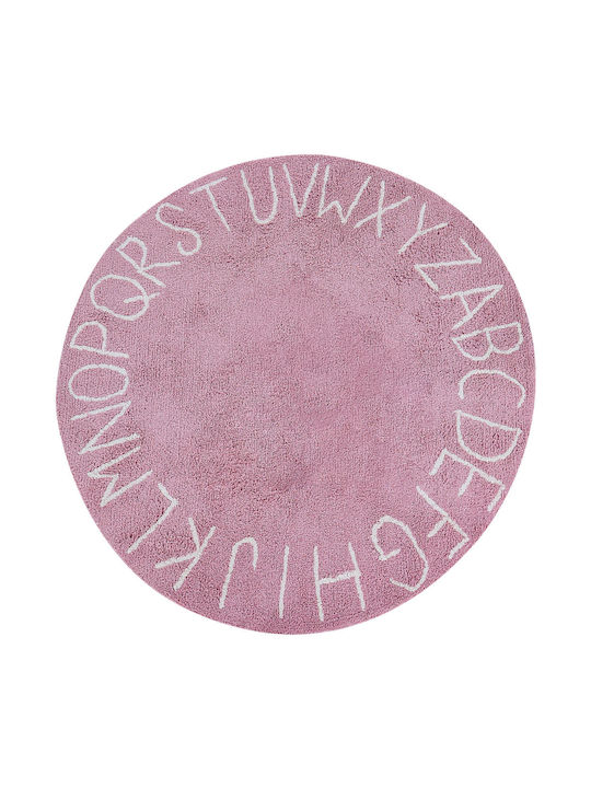 Round Cotton Children's Rug Ø 120 Cm Pink Vurgun