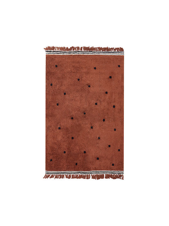 Brown Cotton Rug 140 X 200 Cm Laza