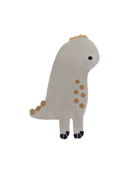 Kinderteppich aus Wolle Dinosaurier 100 x 160 cm Grau Dino