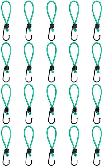 vidaXL Car Luggage Strap Green 15x15cm 20pcs