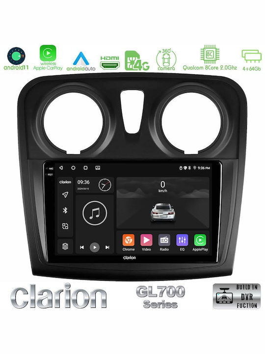 Clarion Sistem Audio Auto pentru Dacia Magazin online Dokker 2014-2021 (Bluetooth/USB/WiFi/GPS/Apple-Carplay/Android-Auto) cu Ecran Tactil 9"