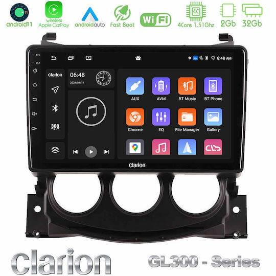 Clarion Auto-Audiosystem für Nissan 370Z 2009-2013 (Bluetooth/USB/Eingebautes Wi-Fi / 3G/GPS/Apple CarPlay/Android Auto) mit 9 Zoll Touchscreen