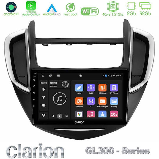 Clarion Auto-Audiosystem für Chevrolet Trax 2013-2020 (Bluetooth/USB/WiFi/GPS/Apple-Carplay/Android-Auto) mit Touchscreen 9"