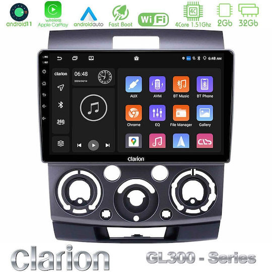 Clarion Auto-Audiosystem für Ford Ranger Mazda BT-50 2006-2011 (Bluetooth/USB/WiFi/GPS/Apple-Carplay/Android-Auto) mit Touchscreen 9"