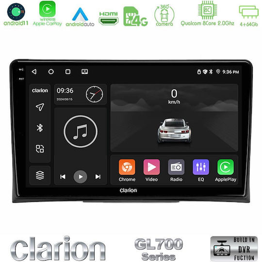 Clarion Ηχοσύστημα Αυτοκινήτου για Volkswagen Transporter 2003-2015 (Bluetooth/USB/WiFi/GPS/Apple-Carplay/Android-Auto) με Οθόνη Αφής 9"